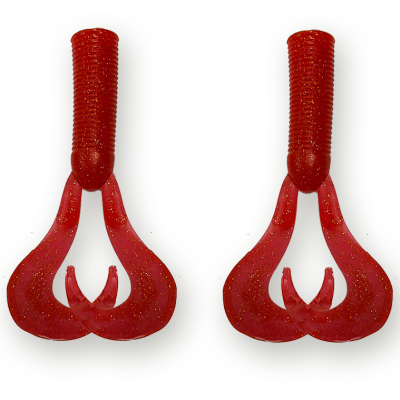 Хвост для бактейла Miuras Mouse Big, 42гр цвет: красный с блестками, 2шт