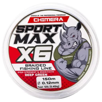 Шнур плетёный Chimera Sportmaxx Deep Green X6 150m # 0.10mm. 10lb/4,54kg.