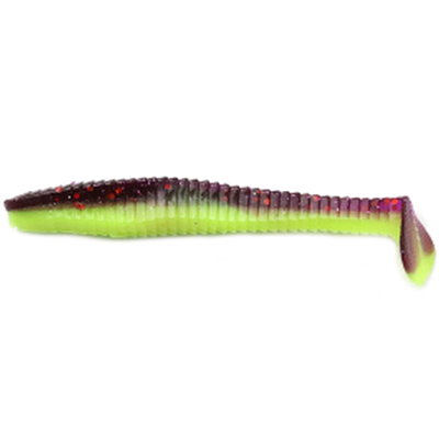 Силиконовая приманка Yaman Pro Flatter Shad 5" цвет #26 - Violet Chartreuse (уп. 4 шт.)
