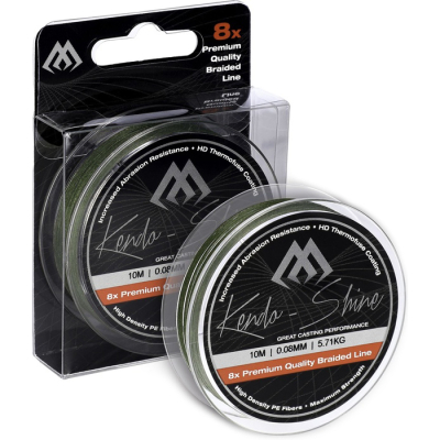 Плетеный шнур Mikado Kendo Shine 8-x HDPE 150m Green 0.08mm /5.71kg