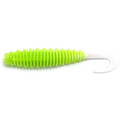 Силиконовая приманка Boroda Baits Mexer Tail 90 mm ШАРТРЕЗ/БЕЛЫЙ (Chartreuse/White)-228
