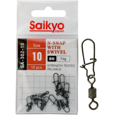 Вертлюг с застежкой Saikyo SA-302-10 - 10 шт