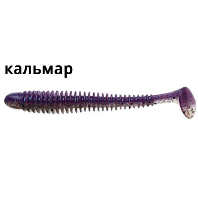 Силиконовая приманка Crazy Fish Vibro Worm 4'' 75-100-51d-6 кальмар цв. milky way
