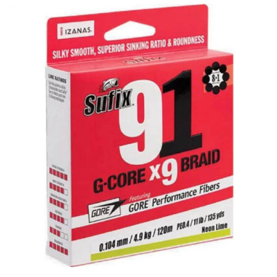 Леска плетёная Sufix 91 Braid зеленый 150m 0.185 мм 9,5 кг