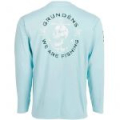 Футболка Grundens Tech Tee LS Shirt, Anchor Down Print  Aquatic, S