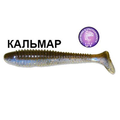 Силиконовая приманка Crazy Fish Vibro Fat 4" 15-100-3d-6 кальмар цв. swamp pearl (болотная жемчужина)
