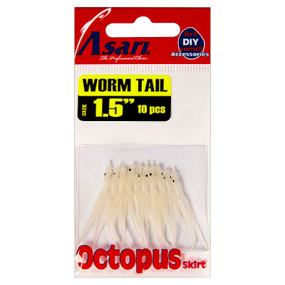 Октопус Asari Worm Tail 1.5" цв. #07-Luminos