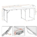 Стол складной трехсекционный 180х60х70 (алюминий) без чехла Nisus (Т-N-625-A)