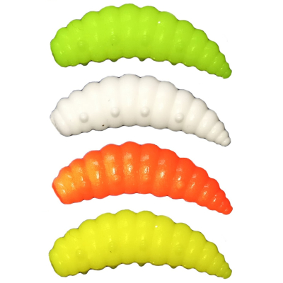 Силиконовая приманка Zombie Dura Plus (Дура+) цвет mix4x2 (white#01, lemon#03, orange#04, chartreuse#13) floating