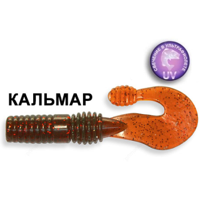 Силиконовая приманка Crazy Fish Powertail 4-7-10-6 кальмар цв. motor oil (моторное масло)