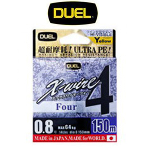 Плетеный шнур Duel PE X-WIRE 4 150m Yellow #0.6 5.4 kg. (0.132mm)