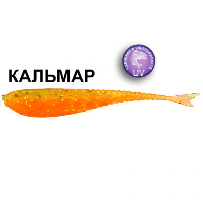 Силиконовая приманка Crazy Fish Glider 3.5" 36-90-5d-6-F кальмар цв. orange-chart (оранж-шартрес)