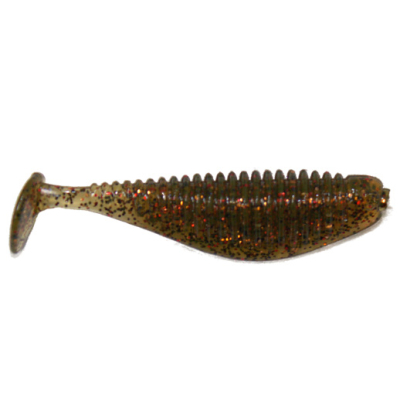 Силиконовая приманка Ojas NanoShad 95, (012) Green Pumpkin\Red Flake