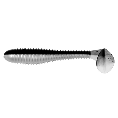 Силиконовая приманка Helios Catcher 3,55"/9 см Black & Pearl 5шт. (HS-2-028)