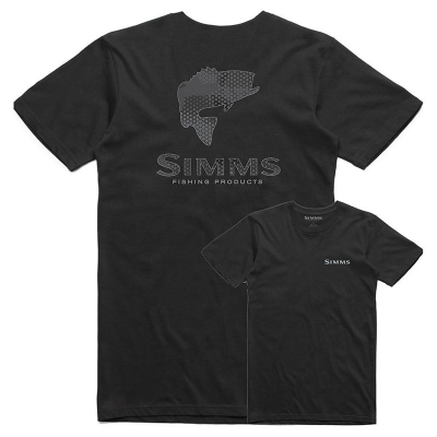 Футболка Simms Bass Hex Flo Camo T-Shirt, Black, XXL