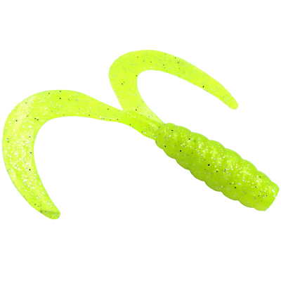 Хвост двойной твистерный CWC Miuras Mouse Big 26см 75гр. цвет лайм с блестками 1шт 