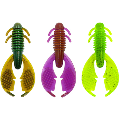 Силиконовая приманка МикроDжиг 3-х набор Ax Craw Mini 1.8" 45мм цвет Машинное Масло + Lox + Лайм