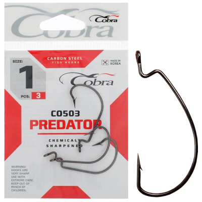Крючки офсетные Cobra L-WORM сер. CO503 разм.001 3шт.