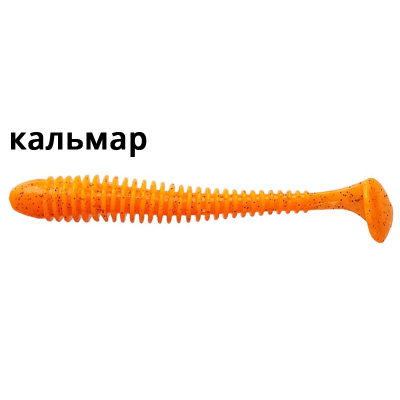 Силиконовая приманка Crazy Fish Vibro Worm 4'' 75-100-18-6 кальмар цв. carrot (морковь)
