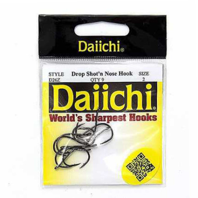 Крючок Daiichi Drop Shot'n Nose Hook цвет Red 9 pcs №4