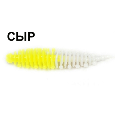Мягкая приманка Boroda Baits Ayra Double Color цв. Лимон/Белый, аттр. Сыр, 8 шт./уп.