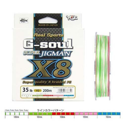 Шнур плетёный YGK G-soul Super Jigman X8 200 m. 1.2 25lb.