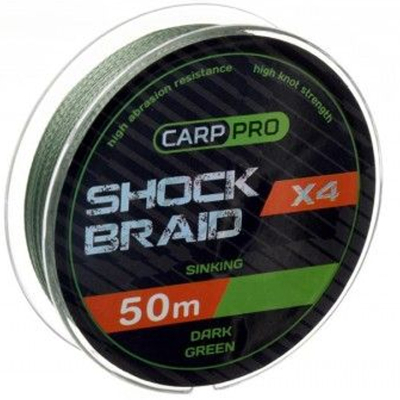 Шок-лидер Carp Pro Shock Braid PE X4 зеленый 20lb 50м (CP1618-4-50)