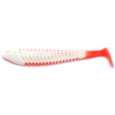Силиконовая приманка Boroda Baits Yakudza 85 mm БЕЛЫЙ/КРАСНЫЙ (White/Red)