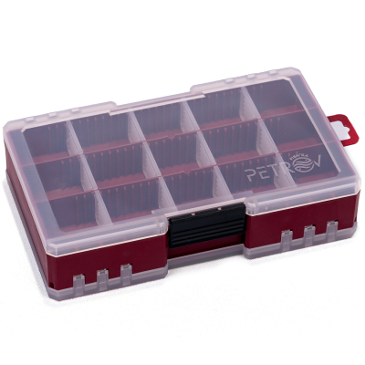 Коробка рыболовная Fishka Petrov "Универсальная" двусторонняя малая (вишневая)