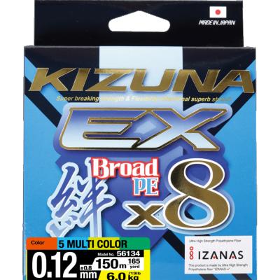 Шнур Owner Kizuna EX X8 Broad PE Multi Color 150м 0,12мм 6,0кг