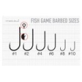 Крючок Metsui Fish Game Barbed цвет bln, размер № 2, в уп. 6 шт