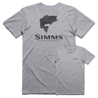 Футболка Simms Bass Hex Flo Camo T-Shirt, Grey Heather, S
