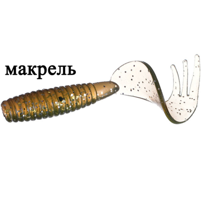 Твистер Flagman Trident 1.5" цв. green pumpkin 15pc macrell