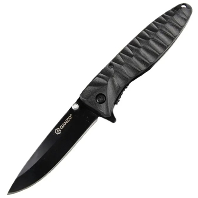 Нож складной "Ganzo" с клипсой, длина клинка 88 мм, сталь 440, цв. чёрный