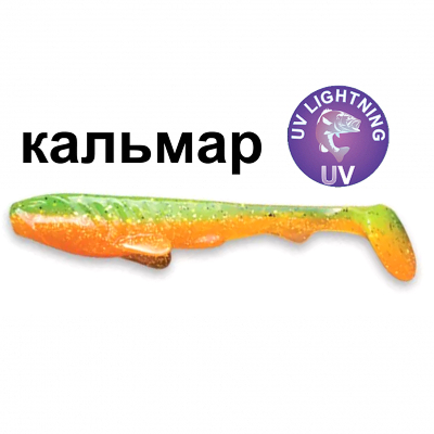 Силиконовая приманка Crazy Fish Tough 2,8" 59-70-5d-6 кальмар цв. orange-chart (оранж-шартрес)