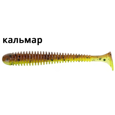 Силиконовая приманка Crazy Fish Vibro Worm 2.5'' 81-65-4d-6 кальмар цв. chart swamp (шартрес болото)