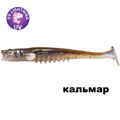Силиконовая приманка Crazy Fish Nano Minnow 3.5" 54-90-3d-6 кальмар цв. swamp pearl (болотная жемчужина)