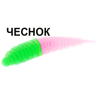 Мягкая приманка Boroda Baits Ayra Double Color цв. Зелёный/Ярко-розовый, аттр. Чеснок, 8 шт./уп.