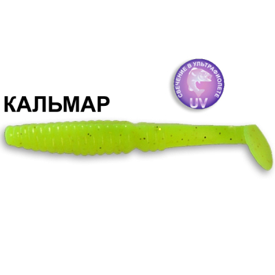 Силиконовая приманка Crazy Fish Scalp Minnow 7-8-6-6 кальмар цв. chartreuse (шартрез)