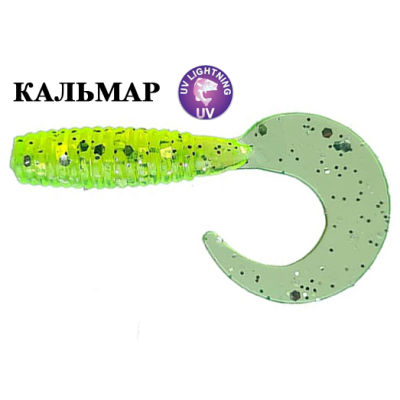 Силиконовая приманка Crazy Fish Angry Spin 1.4" 78-35-54-6 кальмар цв. green acid (зеленая кислота)