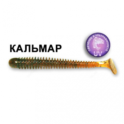 Силиконовая приманка Crazy Fish Vibro Worm 3,4" 12-85-10-6 кальмар цв. motor oil (моторное масло)