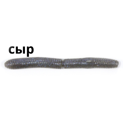 Силиконовая приманка Trout Zone Wake Worm FAT 3,4" цвет серый с блесткой