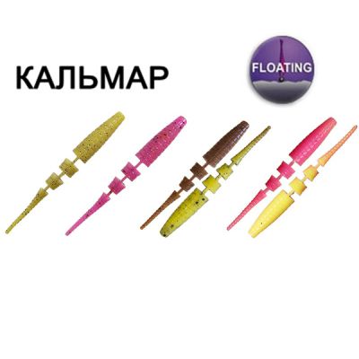 Силиконовая приманка Crazy Fish Polaris 3" 24-68-M109-6-F кальмар цв. MIX 109 плавающая