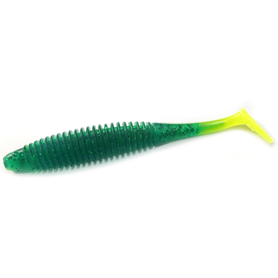 Силиконовая приманка Boroda Baits Mirage 90мм цвет ИЗУМРУД/ЛИМОН (Emerald/Lemon)