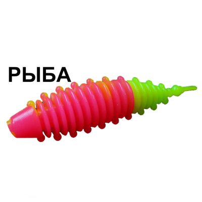 Мягкая приманка Boroda Baits Ayra Magnum цв. Ярко-розовый/Шартрез, аттр. "Рыба", 5 шт./уп.