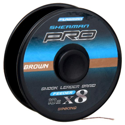 Шок-лидер плетеный Flagman Sherman Pro Braid PE X8 коричневый 10м 9кг 0,14мм