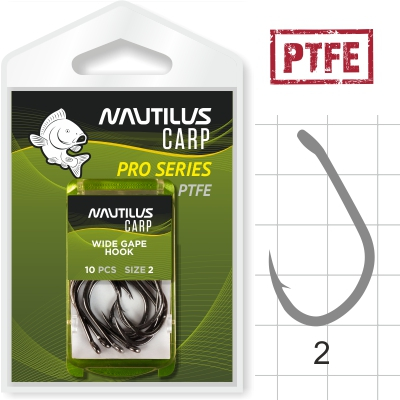 Крючок Nautilus Pro Series Wide Gape Hook PTFE #2