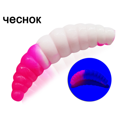 Силиконовая приманка Microfishing Magott 1,9" - 8шт #7 Бело-розовый Чеснок