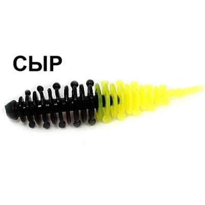 Мягкая приманка Boroda Baits Ayra Double Color цв. Чёрный/Жёлтый, аттр. Сыр, 8 шт./уп.