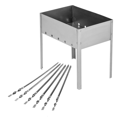 Мангал сборный Helios Light 350x240x350мм, 6 шампуров, сталь 0,4мм (HS-МC.02-Э-1)